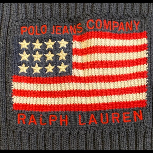Polo Ralph Lauren Vintage Flag Knit Spell Sweater - Picture 4 of 5